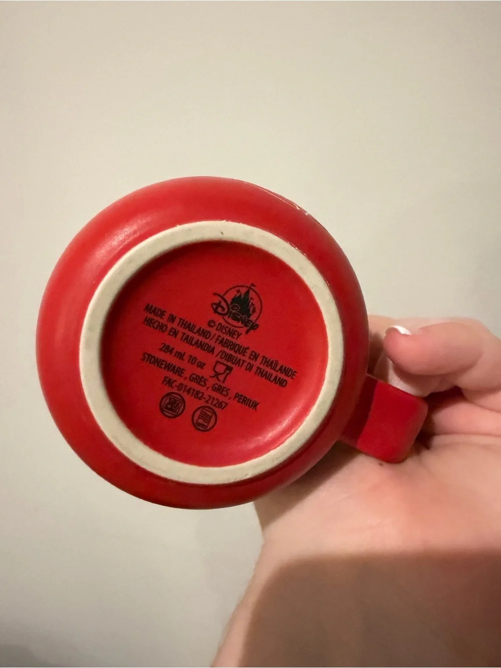 Disney Red Minnie Mouse Ceramic Mug with Cream Graphic Collectible